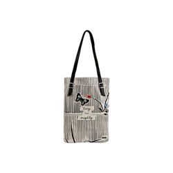 Umhängetasche DOGO "Damen Tall Bag Tiny But Mighty Vegan Damen Handtaschen (Fashion)" Gr. B/H/T: 40cm x 34cm x 10cm OneSize, schwarz-weiß (natur) Damen Taschen Shopper Vegan