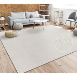 Teppich PACO HOME "Porto 890", beige (cream), B:240cm H:13mm L:340cm, Obermaterial: 100% Polypropylen, Teppiche, Kurzflor, Uni-Farben, ideal im Wohnzimmer & Schlafzimmer