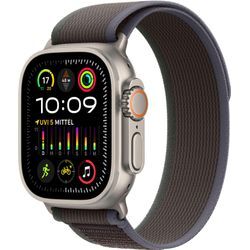 Smartwatch APPLE "Watch Ultra 2 Titanium", grau (schwarz, blau), Smartwatches, 49mm, Cellular, S/M, Trail Loop, Trail Loop