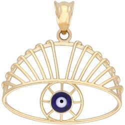 Ketten-Anhänger FIRETTI "Schmuck Geschenk Gold 375 "Nazar - blaues Auge" Anhänger Halskette" Schmuckanhänger Gr. Gelbgold 375, 0,84 g, bunt (gelbgoldfarben, blau, weiß, schwarz) Damen