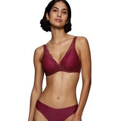 Schalen-BH TRIUMPH "Body Make-Up Illusion Lace WP" Gr. 70, Cup B, rosa (woodrose), Damen, Obermaterial: 51% Polyamid, 35% Polyester, 14% Elasthan, unifarben, leicht glänzend, BHs, Stretch-Spitze