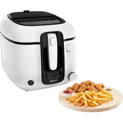 TEFAL Fritteuse "FR3140 Super Uno", mit Timer, Kapazität: 2,2 L, sehr einfache Reinigung, Geruchsfilter, Fritteusen, schwarz-weiß (weiß, schwarz)B:31,2cm H:41,6cm T:30,7cm