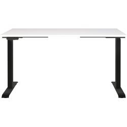 Schreibtisch GERMANIA "Jet, elektrisch höhenverstellbar", schwarz-weiß (weiß, schwarz, schwarz, weiß), B:140cm H:72cm T:80cm, Tische, moderne Farbvariationen, Breite 120/140/160/180 cm, Made in Germany