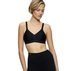 Sport-BH TRIACTION BY TRIUMPH "Triaction Wellness N" Gr. 75, Cup C, schwarz, Damen, Microtouch, Obermaterial: 77% Polyamid, 23% Elasthan (LYCRA), BHs Sport-BH BH, Cup B-F, mit 2 Tragevarianten, Basic Dessous