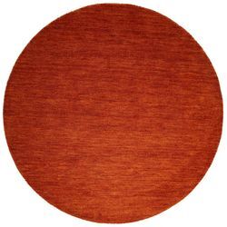 Wollteppich THEKO "Gabbeh Uni, Handweb Teppich, meliert, reine Wolle, handgewebt" Gr. 9, braun (rost), H:14mm Ø:140cm, Wolle, Teppiche, Wohnzimmer, Esszimmer, Schlafzimmer, auch als Läufer oder rechteckig