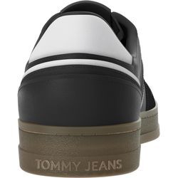 Plateausneaker TOMMY JEANS "TJW COURT SNEAKER" Gr. 40, schwarz-weiß (schwarz, weiß) Damen Schuhe Freizeitschuh, Halbschuh, Schnürschuh mit Kontrast-Details