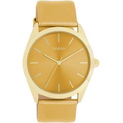 Quarzuhr OOZOO, gelb, Armbanduhren, Damen, Armbanduhr, Damenuhr, Herrenuhr, Lederarmband, analog