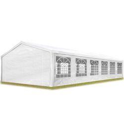 Partyzelt Pavillon 6x12 m in weiß PE Plane 350 N Wasserdicht UV Schutz Festzelt Gartenzelt