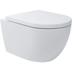 Whirlflush Hänge Wand wc Soho 3.0 Spülrandlos Tornado Spülung Weiß Glanz mit WC-Sitz Toilette