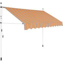 Vidaxl - Einziehbare Markise Handbetrieben 300 cm Gelb/Blau Gestreift