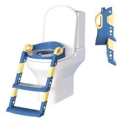 Vingo Toilettentrainer mit Leiter Treppe mit Treppe Kindersitz Toilettensitz Töpfchen Blau