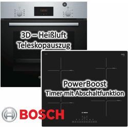 Bosch - Einbau-Backofen mit Induktionskochfeld autark 60cm 3D-Heißluft rahmenlos