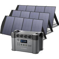 Allpowers - S2000 Pro Tragbares Powerstation 1500Wh 2400W akku Solargenerator Mobiler Stromspeicher Power Station (4000W Spitzenwert) mit 3Pcs 200W