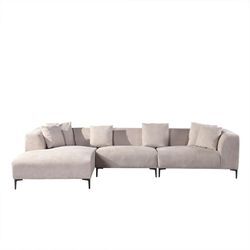 Home Deluxe - Ecksofa torino - 344 x 178 cm Beige Seitenauslage: Links Sofa Couch Wohnzimmersofa Schlafsofa