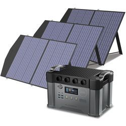 Allpowers - S2000 1500Wh Tragbares Powerstation 2000W (Spitze 4000W) akku Solargenerator Mobiler Stromspeicher Power Station mit 3Pcs 100W Faltbares