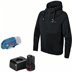 Professional beheizbare Sweatjacke / Heizjacke ghh 12+18V xa (Full Version) incl. Akku, Gr. m schwarz - Bosch