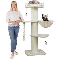 Happypet - Premium Kratzbaum Grosse Katzen Stabil 'Cooper' – Katzenbaum, Kletterbaum, für Maine Coon, Natursisal, Dicke Stämme mit 20 cm, 150 cm