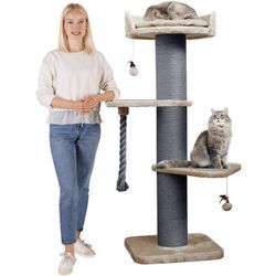 Happypet - Premium Kratzbaum Grosse Katzen Stabil 'Freddy' – Katzenbaum, Kletterbaum, für Maine Coon, Natursisal, Dicke Stämme mit 20 cm, 150 cm