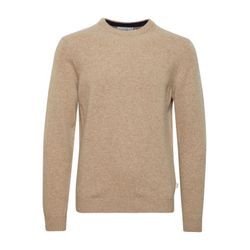 Strickpullover CASUAL FRIDAY "Strickpullover CFKarl", Herren, Gr. L, beige (silber mink melange), Feinstrick, Obermaterial: 80% Wolle WO. 20% Polyamid PA., unifarben, casual, normal, Rundhals, Langarm, Pullover