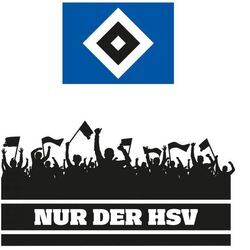 Wandtattoo WALL-ART "Nur der HSV Fans und Logo" Wandtattoos Gr. B/H/T: 100cm x 100cm x 0,1cm, bunt (mehrfarbig) selbstklebend, entfernbar