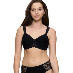 Minimizer-BH TRIUMPH "Modern Finesse W01", Damen, Gr. 95, Cup D, schwarz, Spitze, Obermaterial: 65% Polyamid, 21% Elasthan, 14% Polyester, unifarben, leicht glänzend, bestickt, klassisch, BHs, Cup C-G, mit nahtlos vorgeformten Cups, Basic Dessous