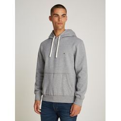 Hoodie TOMMY HILFIGER "ESSENTIAL FLEECE HOODY" Gr. M, grau (medium grau heather), Herren, Sweatware, Obermaterial: 60% Baumwolle, 40% Polyester, Sweatshirts