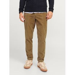 Chinos JACK & JONES "JPSTACE JJCORDUROY CHINO SN", Herren, Gr. 28, Länge 32, braun (e.wood), Web, Obermaterial: 98% Baumwolle, 2% Elasthan, meliert, modisch, regular fit, Hosen