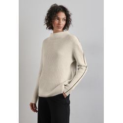 Strickpullover STREET ONE Gr. 34, weiß (cream melange) Damen Pullover mit Turtleneck