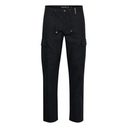 Cargohose INDICODE "Cargohose IDMosat", Herren, Gr. L, N-Gr, schwarz, Obermaterial: 55% Leinen LI. 45% Baumwolle CO., casual, regular fit lang, Hosen