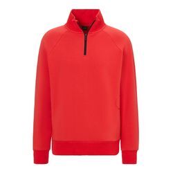 Sweatshirt BOSS GREEN "Saggel", Herren, Gr. L, rot (open rot645), Fleece, Obermaterial: 58% Polyester, 39% Baumwolle, 3% Elasthan, unifarben, casual, relaxed fit, Langarm Bündchen, Sweatshirts, mit Markenlabel