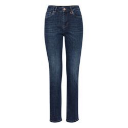 Röhrenjeans PULZ JEANS "Rhrenjeans PZLiva" Gr. 27, Länge 30, blau (dunkelblau denim), Damen, Jeans, Obermaterial: 94% Baumwolle CO. 5% Polyester PES. 1% Elasthan EL., unifarben, Jeans