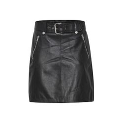 Lederrock B.YOUNG "Lederrock BYDENNO SKIRT -" Gr. 42, schwarz, Damen, Obermaterial: 100% Schafsleder sheepskin., Röcke