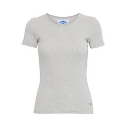 T-Shirt BALL "T-Shirt BAALTOBELLI TSHIRT", Damen, Gr. M, grau (medium grau melange), Obermaterial: 95% Baumwolle CO(Bio). 5% Elasthan EL., casual, slim fit normal, Rundhals, Kurzarm, Shirts