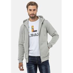 Sweatjacke CIPO & BAXX "Jacken", Herren, Gr. XL, grau, 70% Baumwolle;30% Polyester, unifarben, Basic, regular fit normal, Langarm, Sweatjacken, mit Kapuze, CL556