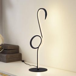 Lindby LED-Tischleuchte Pajaro, 49cm, schwarz, Alu, Flamingo