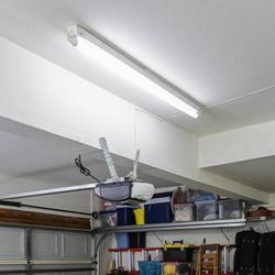 Feuchtraumleuchte led Wannenleuchte Tageslicht led Deckenleuchte Industrie, IP65, weiß, 1x led 60W 7200Lm 6500K, LxBxH 120x7,8x7,2 cm