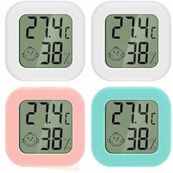 Lablanc - Mini-LCD-Digital-Innenthermometer-Hygrometer, 4 Stück, tragbares Thermo-Hygrometer, hohe Genauigkeit, Komfort-Display für Wohnzimmer,