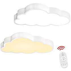 Deckenleuchten 48W Deckenleuchte led Dimmbar mit Fernbedienung Ultradünne Kreative Wolken Kinderlampe Kinderzimmer Jungen Mädchen Deckenlampe Hengmei