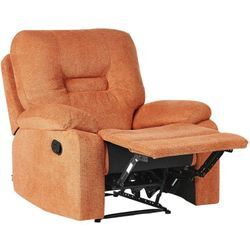 Beliani - Sessel Orange Stoffbezug Manuell Verstellbar mit Liegefunktion Fußteil Armlehnen Modern Wohnzimmer Arbeitszimmer Fernsehsessel Relaxsessel