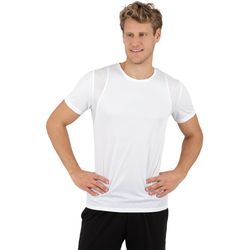 T-Shirt TRIGEMA "TRIGEMA COOLMAX Sport T-Shirt" Gr. L, weiß, Herren, 100% Polyester (recycelt), Shirts