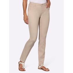 5-Pocket-Jeans CASUAL LOOKS, Damen, Gr. 38, Normalgrößen, beige, 72% Baumwolle, 25% Polyester, 3% Elasthan, unifarben, lang, Jeans