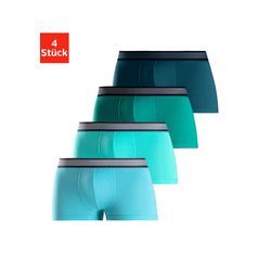 Hipster H.I.S, Herren, Gr. S, bunt (hellblau, türkis, mint, petrol), Jersey, Obermaterial: 95% Baumwolle, 5% Elasthan, unifarben, körpernah, Unterhosen, knapp sitzende Boxershorts aus Baumwollmischung