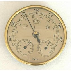 Barometer, Wetterstation mit Barometer und Thermometer-Hygrometer, 3-in-1 wandmontierte analoge Wetterstation für drinnen und draußen