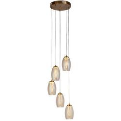 Hängeleuchte Pendelleuchte Wohnzimmerlampe led Glas Stahl bronze 5-Flammig Küche