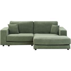 Ecksofa Grün Stoff L-förmig 3-Sitzer Sofa mit Liege Chaiselongue Linksseitig Wohnzimmermöbel Modern Wohnzimmer Wohnecke Sitzecke