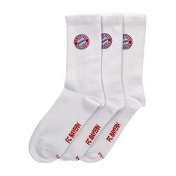 FC Bayern Crew Socken 3er-Set - Weiß