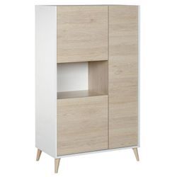 Dekit - Highboard mit 3 Türen & 1 Ablage - Eichefarben & Weiß - kolyma