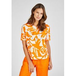 Print-Shirt RABE "RABE T-Shirt mit Strass" Gr. 36, orange Damen Shirts