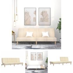 The Living Store - Schlafsofa 2-Sitzer Creme Stoff - Sofas - Creme