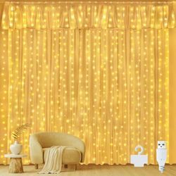 Lichtervorhang innen 3x3m, 300 led Lichterkette außen warmweiß wasserdicht, usb Lichterketten Vorhang für Weihnachten Fenster Wand Zimmer Party Deko